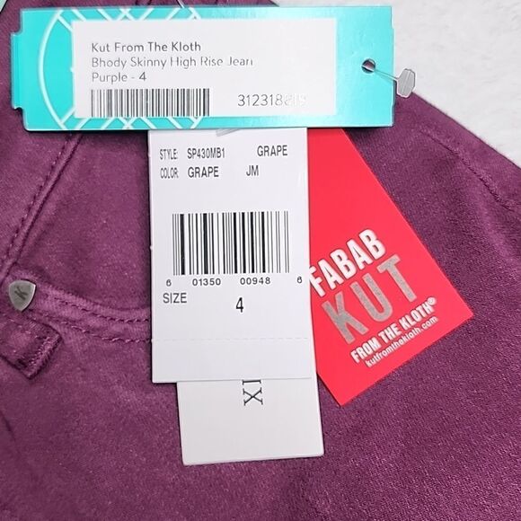 NWT Kut From The Kloth Bhody Skinny High Rise Jean Purple Size 4 - Picture 7 of 10